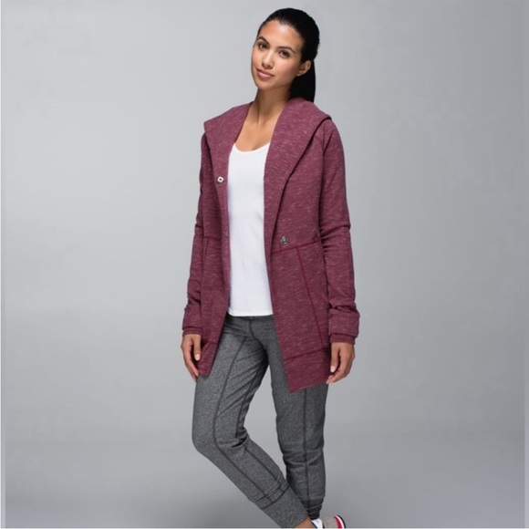 lululemon athletica Jackets & Blazers - Lululemon Find Your Centre Wrap Hoodie Heathered Marled Rust Berry Size 2